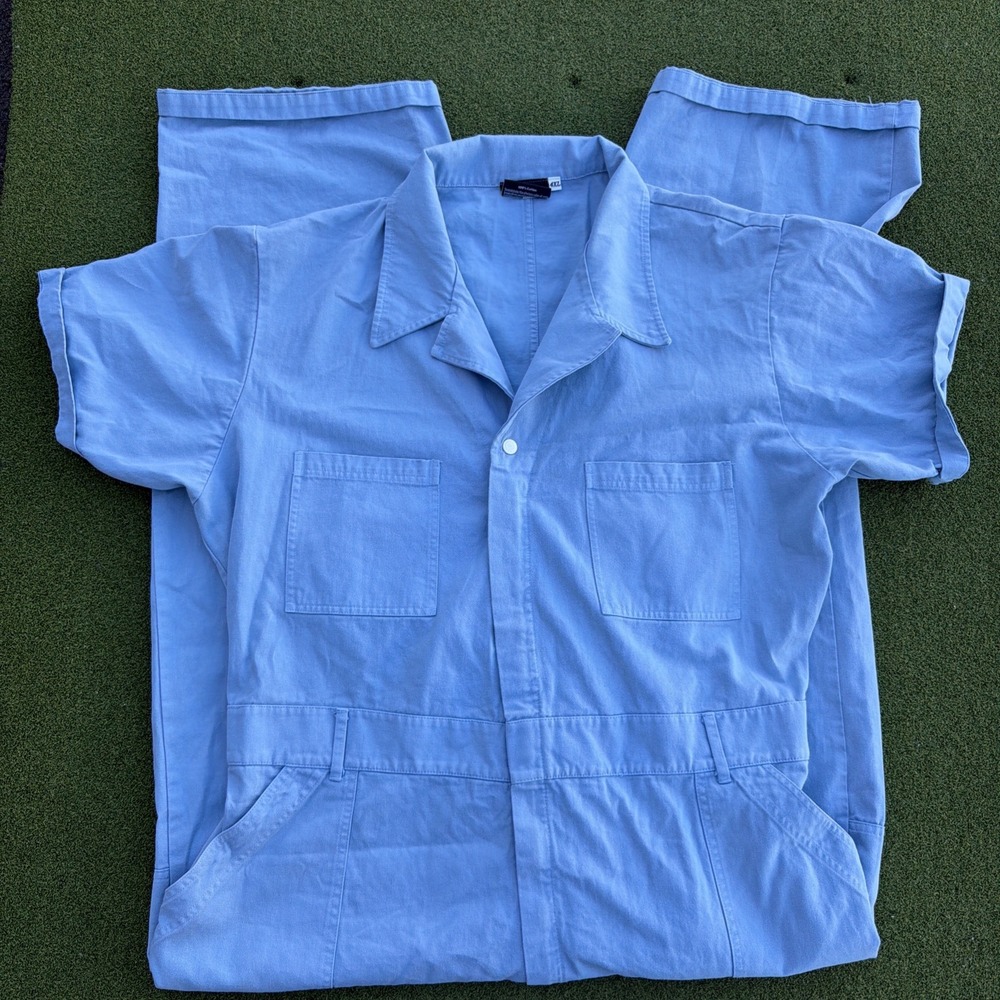 Big Bud Press Short Sleeve Jumpsuit Womens 4XL Blue Coveralls Mechanic